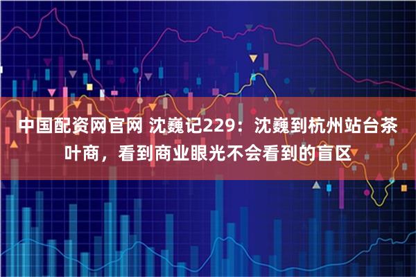 中国配资网官网 沈巍记229：沈巍到杭州站台茶叶商，看到商业眼光不会看到的盲区